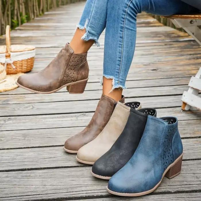 Bottines à talons épais pour femmes