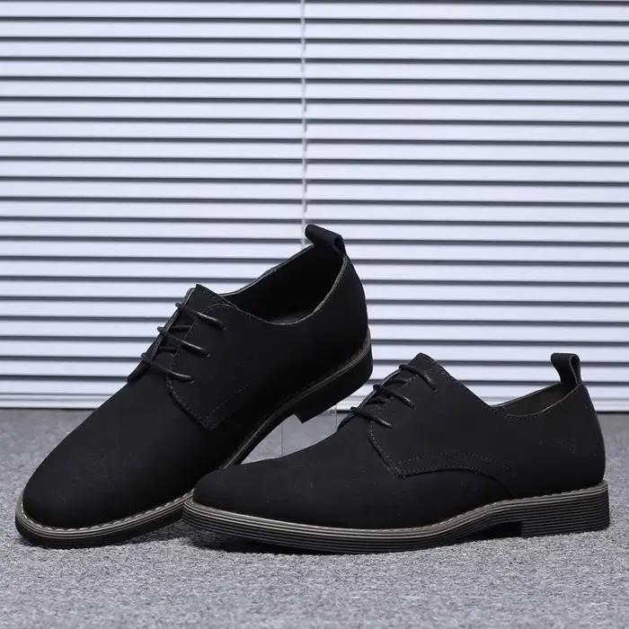 Nouvelles Chaussures Décontractées pour Hommes 2026 – Chaussures Richelieu Bleues en Daim à Lacets pour Hommes – Chaussures Plates de Luxe Respirantes pour Homme