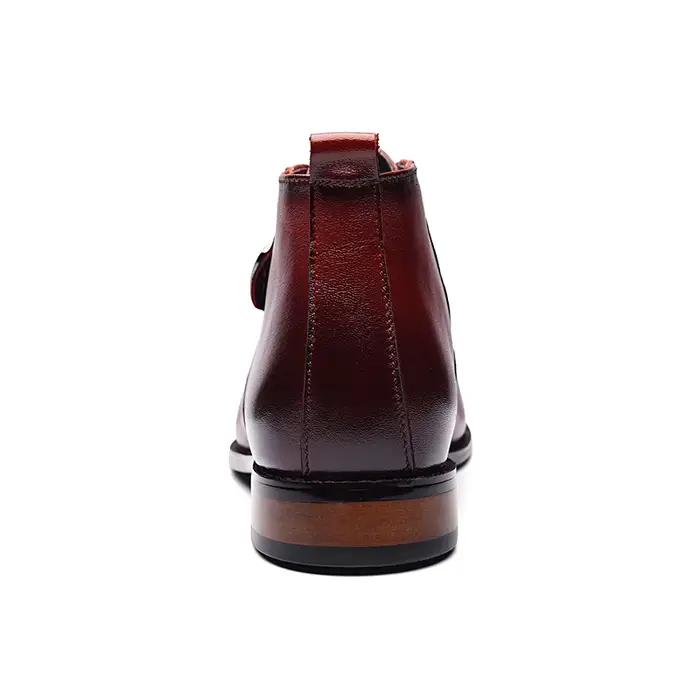 Hommes d'affaires Chelsea bottes hauteur augmenter semelle intérieure 6 cm formel en cuir de vache homme grande taille 37-45