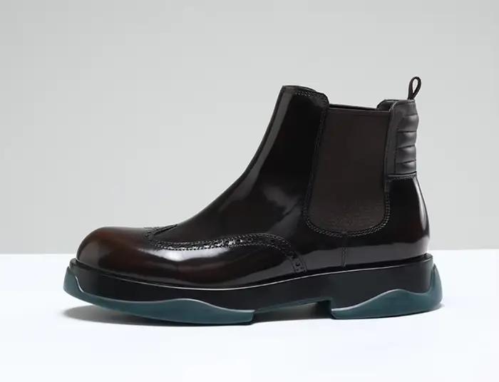 Bottes Chelsea en cuir véritable pour hommes