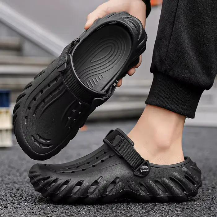 Chaussures à enfiler pour hommes de marque - Chaussures perforées souples et confortables, imperméables pour l'extérieur, rehaussantes, chaussures de conduite en EVA