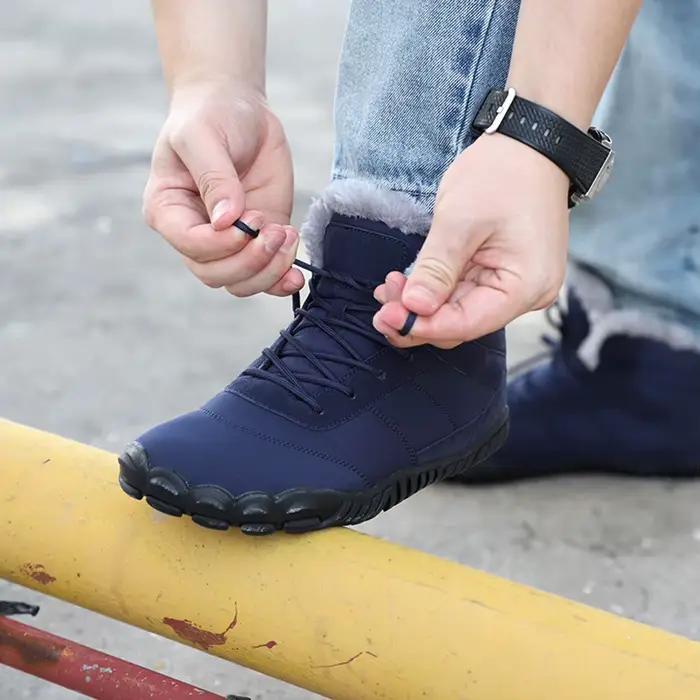 Bottes de neige imperméables pour hommes et femmes, chaussures pieds nus, coordonnantes, bottes de rinçage décontractées, peluche, garder au chaud pour les sports de plein air, hiver