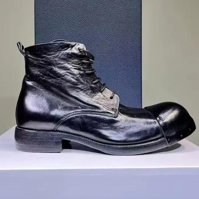 Bottes en cuir de cheval vintage faites à la main Goodyear pour hommes