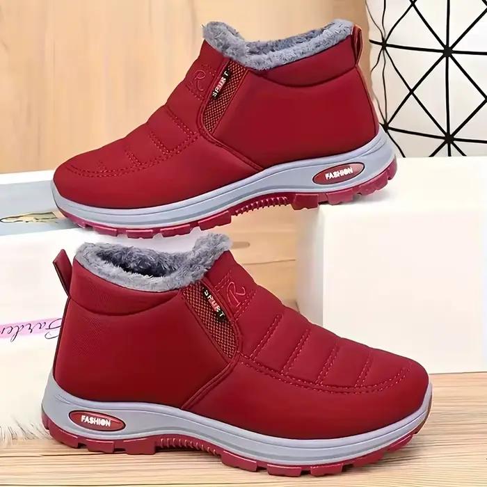 Bottes d'hiver super chaudes pour femmes, semelles antidérapantes en PVC, talons bas, couleurs unies pour randonnée et occasions hivernales
