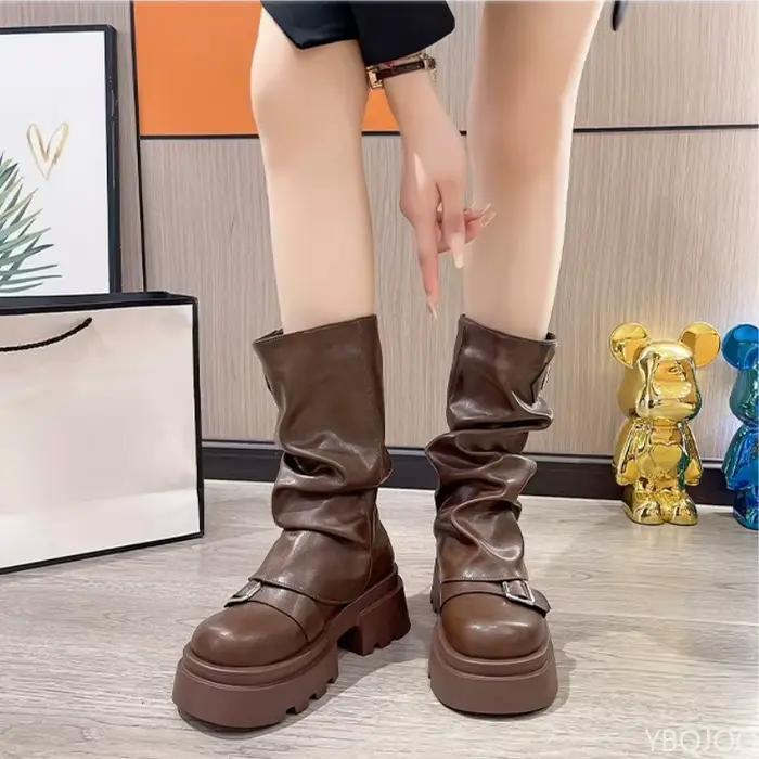 Bottes pour femmes à semelle épaisse