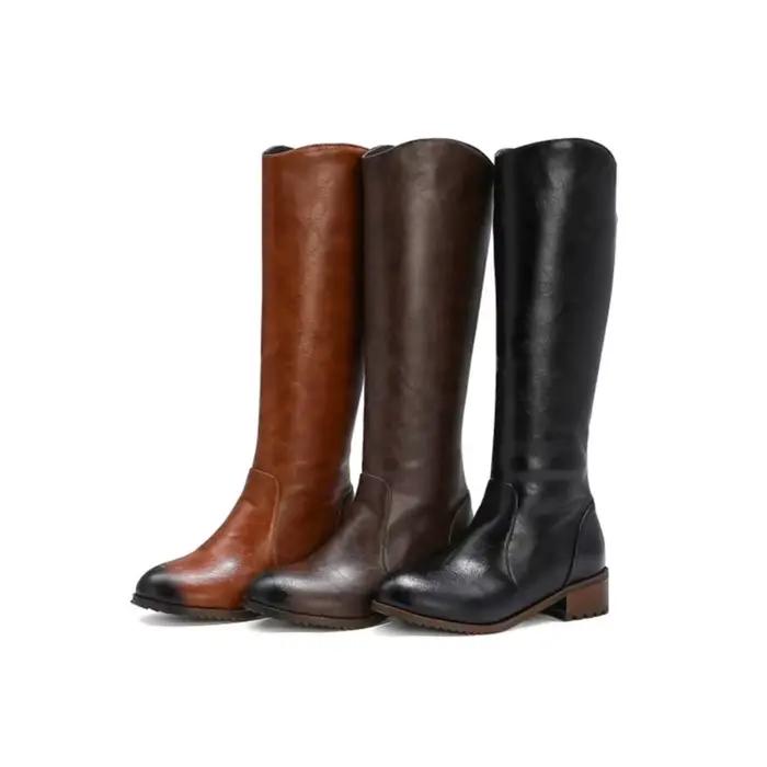 Cuissardes hautes à talons carrés pour femme