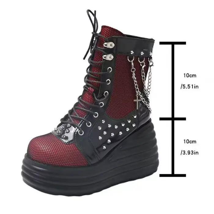 Chaussures de créateur pour femmes, nouvelles bottes à plateforme à la mode pour dames, bottes en cuir de luxe de haute qualité, nouvelles chaussures gothiques rétro, 2025
