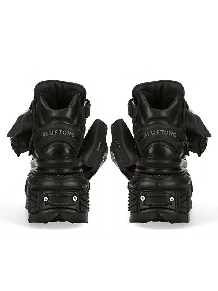 Bottes courtes femmes printemps automne bout rond talon haut design punk urbain bottes de ville mode casual femmes occassions spéciales