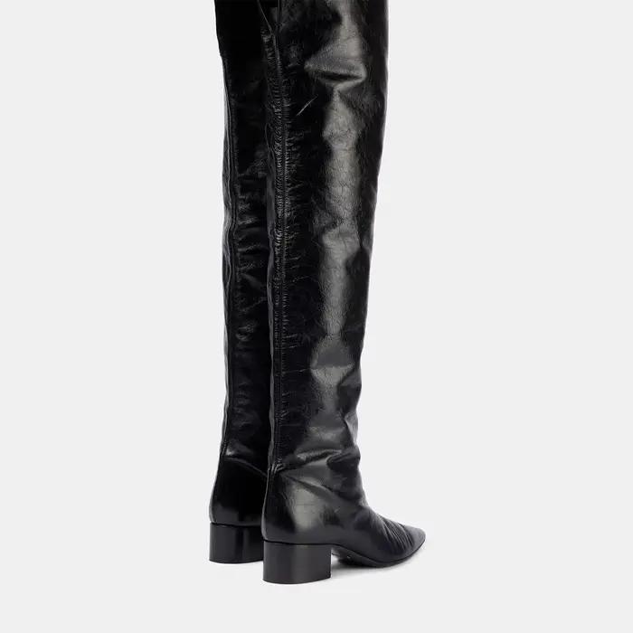 Arden Furtado Noir Bottes au dessus du genou Bout pointu Slip-on Talon moyen