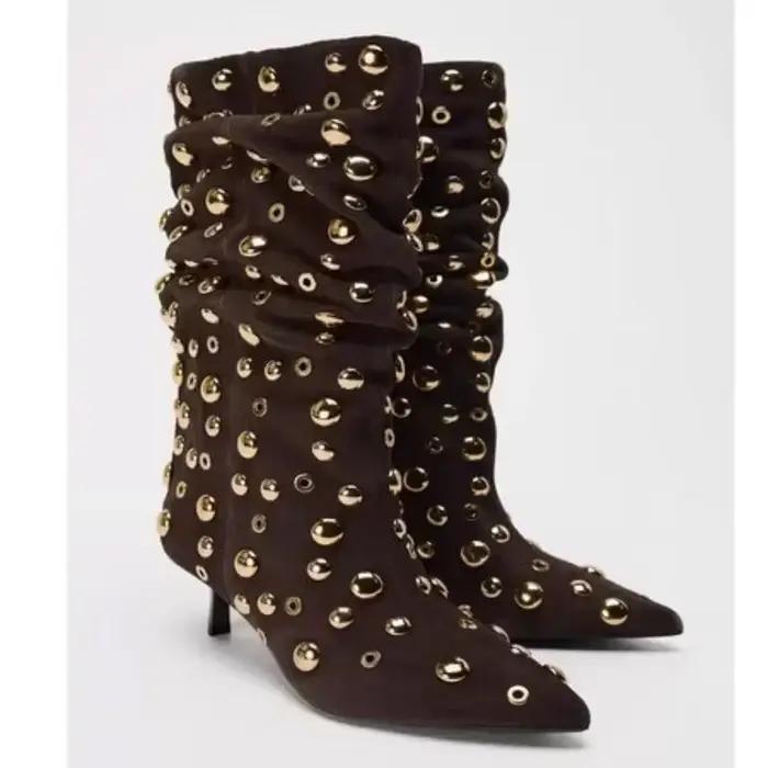 Bottes de banquet pointues à talons hauts pour femmes