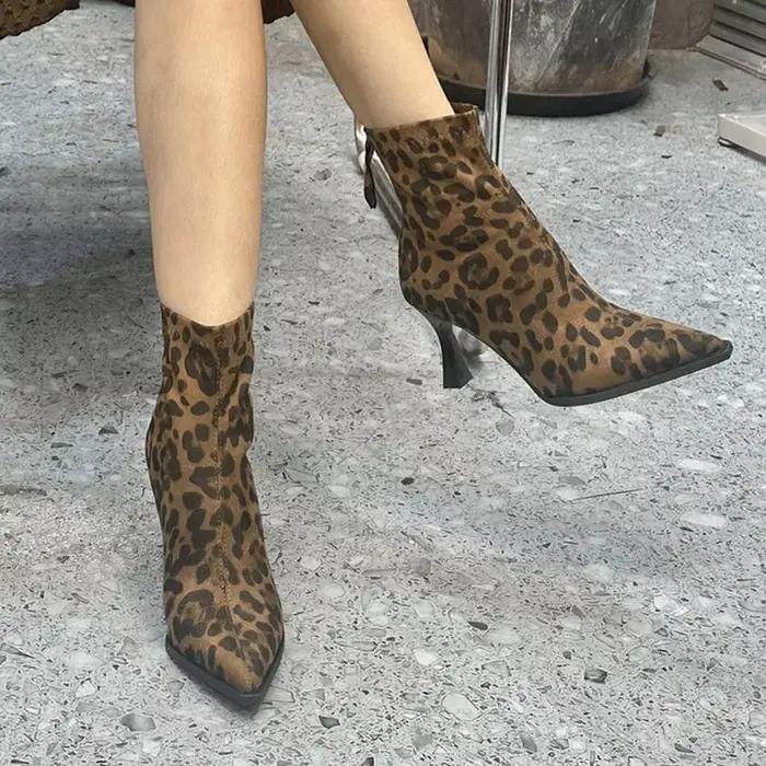 Bottines imprimées léopard pour femmes