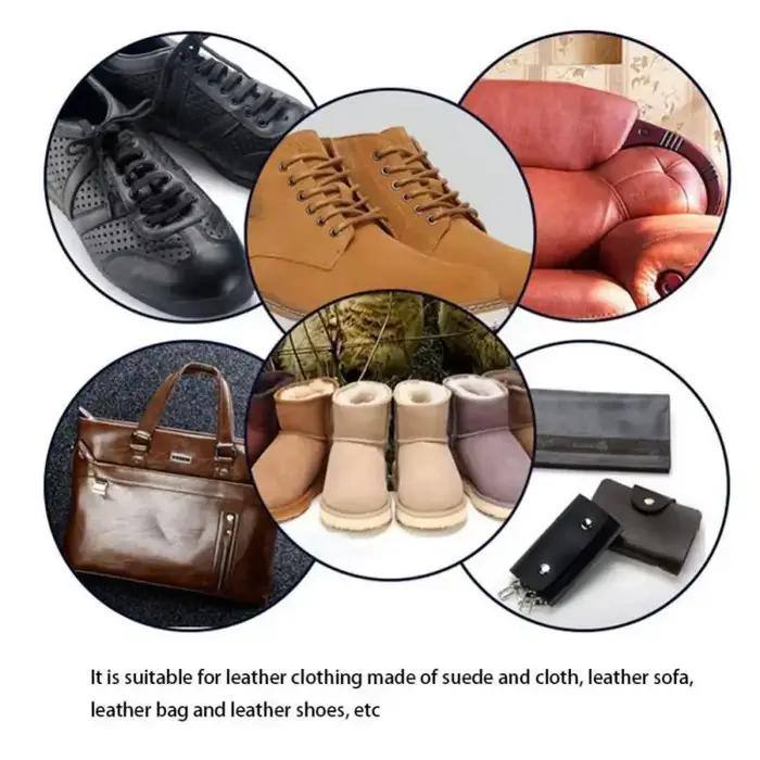 Brosse à chaussures en cuir de qualité 13cm, manche en bois massif, outil de polissage, brosse de nettoyage pour vernis à bottes en daim Nubuck