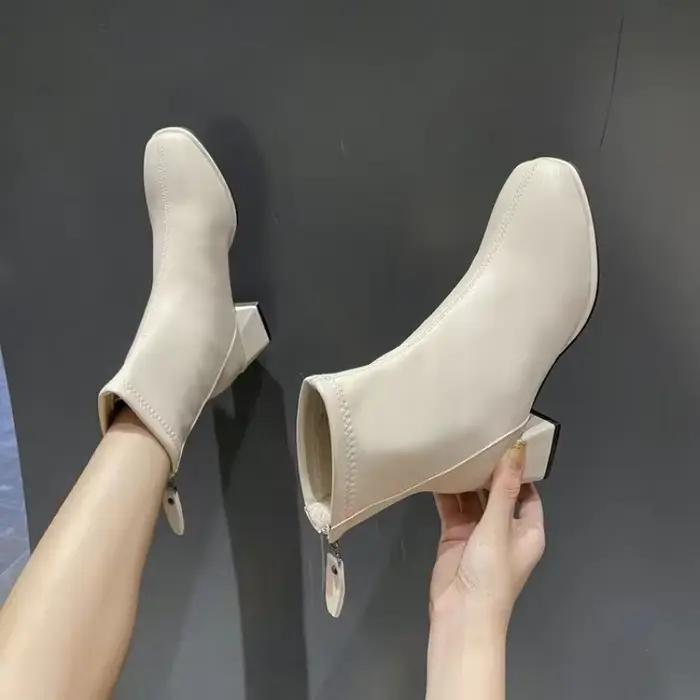 Cuir fourrure genou cuissardes chaussures pour femmes talon bout pointu noir talons hauts automne bottes longues femme hiver 2025 compensées chaud