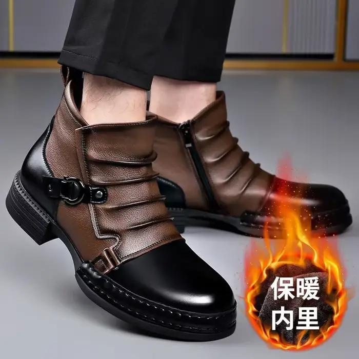 Chaussures pour hommes automne hiver rétro bottines