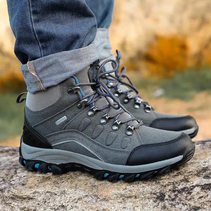 Chaussures HIKEUP montantes en cuir suédé pour randonnée et promenade confortables et respirantes pour homme et femme occasions spéciales