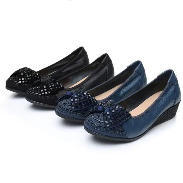 Chaussures d'été en cuir véritable pour femmes