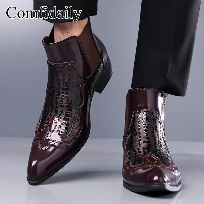 Bottes Chelsea pour hommes style britannique confortables et antidérapantes pour homme printemps automne occassions spéciales