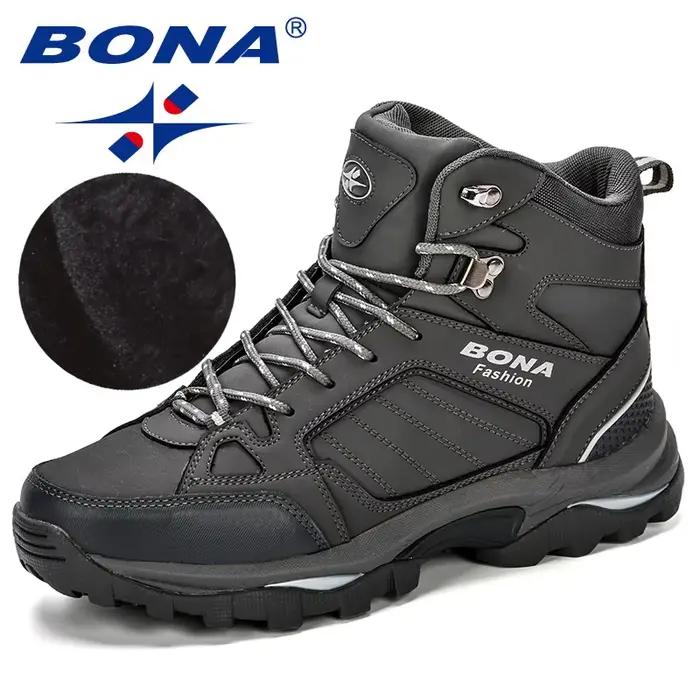 BONA hommes bottes anti-dérapant chaussures en cuir