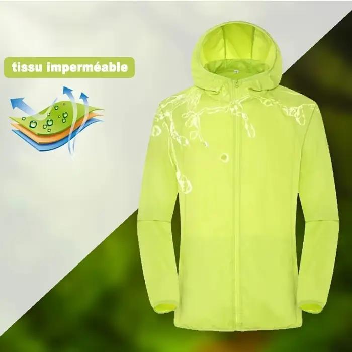 Vêtements de protection contre le soleil et la pluie pour hommes et femmes, veste de camping, vêtements imperméables pour la pêche et la chasse, coupe-vent à séchage rapide avec poche