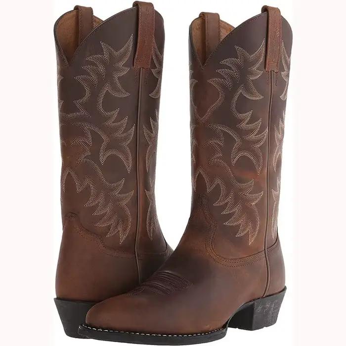Bottes pour hommes 2026 mi-mollet style western cowboy et moto