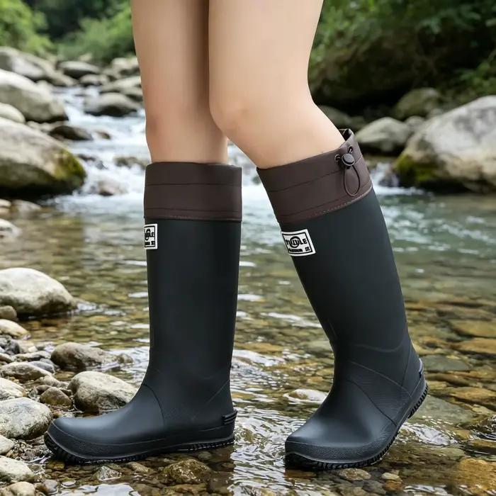 Bottes de pluie imperméables pour hommes et femmes, bottes en caoutchouc antidérapantes pour le jardinage, la pêche, le travail, la randonnée, légères, décontractées, hauteur genou