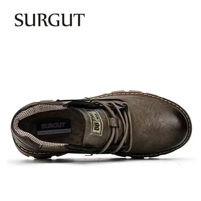Bottes en cuir de vache pour hommes style rétro à lacets imperméables pour printemps automne occasions spéciales travailleurs de plein air