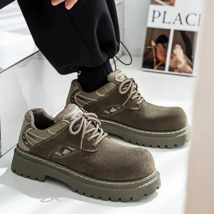 Automne hommes plate-forme chaussures en daim cuir chaussures de travail Design de mode à lacets haute qualité Sneaker décontracté britannique chaussure extérieure 39-44