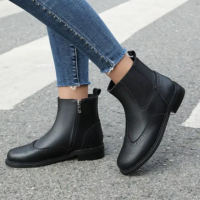 Bottines Chelsea classiques en cuir pour femmes