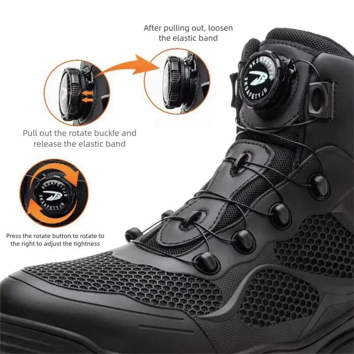 Bottes de moto respirantes antidérapantes résistantes à l'usure pour hommes bottes de motard chaussures de course en plein air longueur cheville