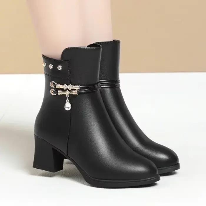 Bottes de rinçage en cuir souple pour femme