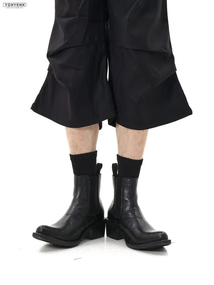 Bottes Chelsea en cuir de vache lavé faites à la main pour hommes Goodyear