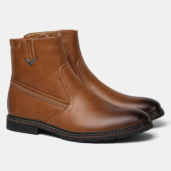 Bottes d'hiver pour hommes, chaussures chaudes à la cheville Vintage pour hommes # 5278