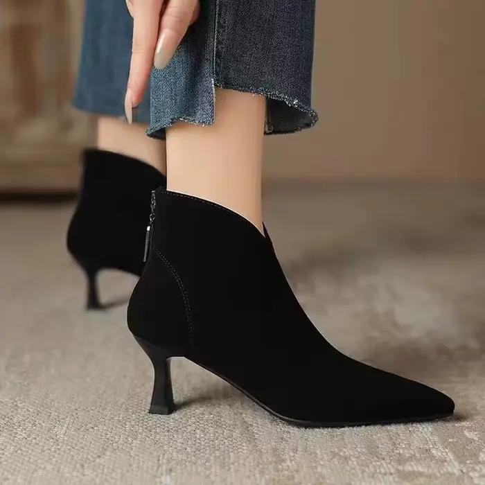 Bottes courtes en daim marron 2025 automne-hiver nouveau style
