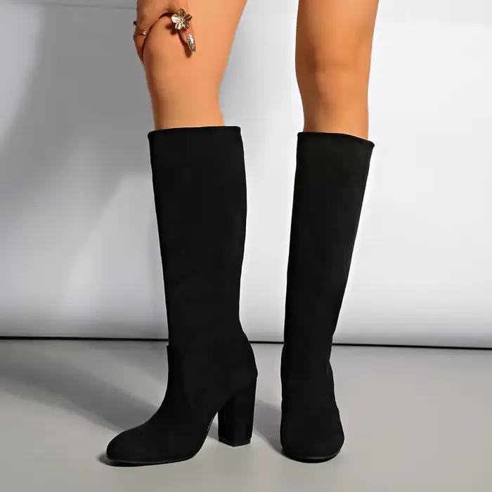Sexy talons hauts femmes bottes longues mode chaussures en daim élégantes 2025 pompes fête