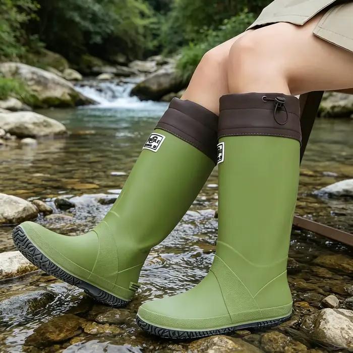 Bottes de pluie imperméables pour hommes et femmes, bottes en caoutchouc antidérapantes pour le jardinage, la pêche, le travail, la randonnée, légères, décontractées, hauteur genou
