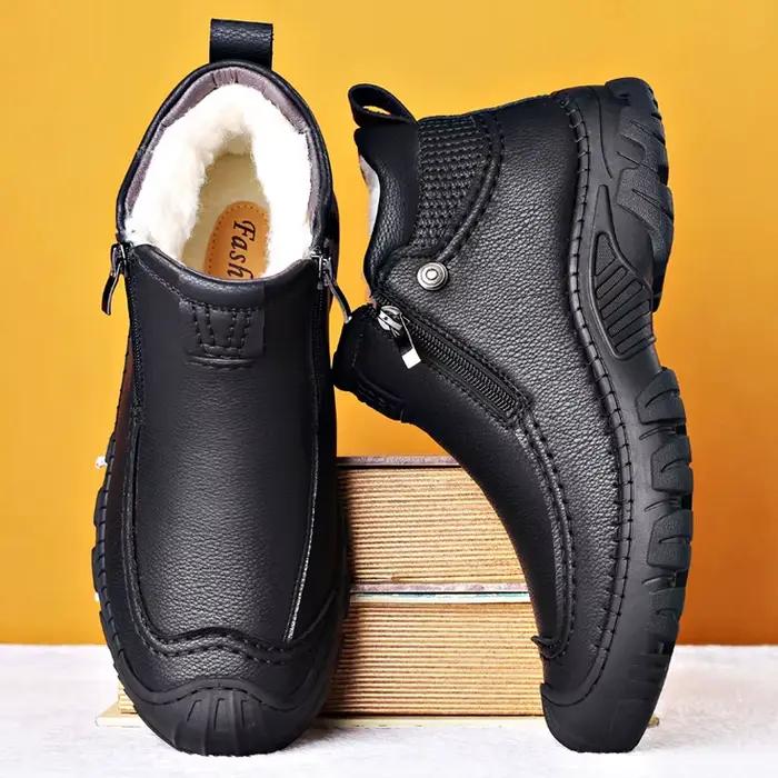 Bottines d'hiver en peau de mouton pour hommes, bottes de neige en laine, les plus chaudes, décontractées, de haute qualité, imperméables, de marque de styliste