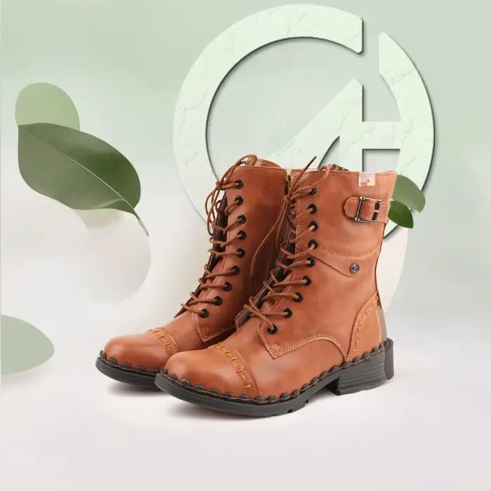 TMA EYES-Bottes vintage en cuir pour femmes, chaussures décontractées confortables, document solide, nouvelle collection, mode automne et hiver