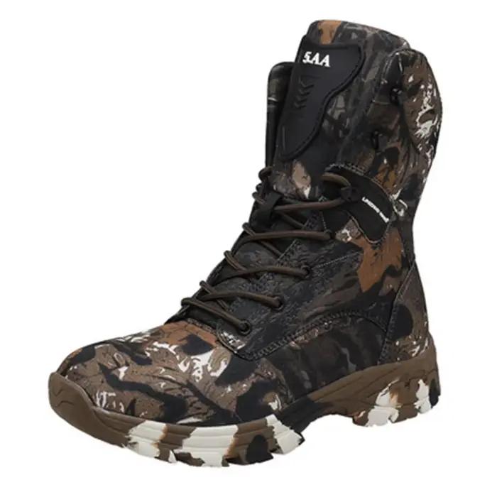 Bottes de sécurité ESDY pour homme, chaussures de chasse tactique, randonnée, camping, tissu en coton respirant, semelle en caoutchouc et EVA, pour activités en plein air