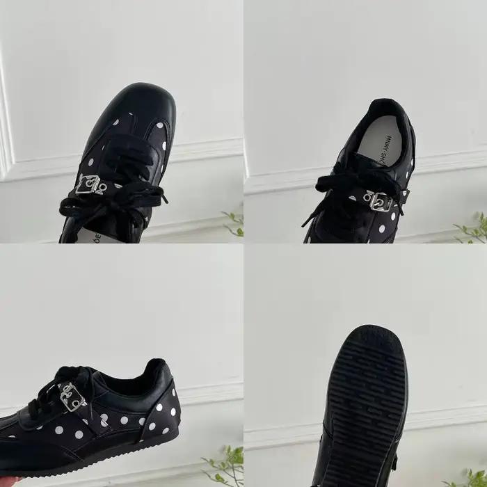 Chaussures vulcanisées à talon plat à pois de style coréen pour femmes, baskets, chaussures de sport