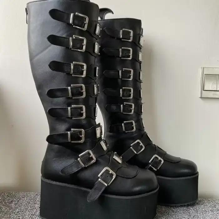 Femmes bottes Cosplay dames talon haut plate-forme compensées