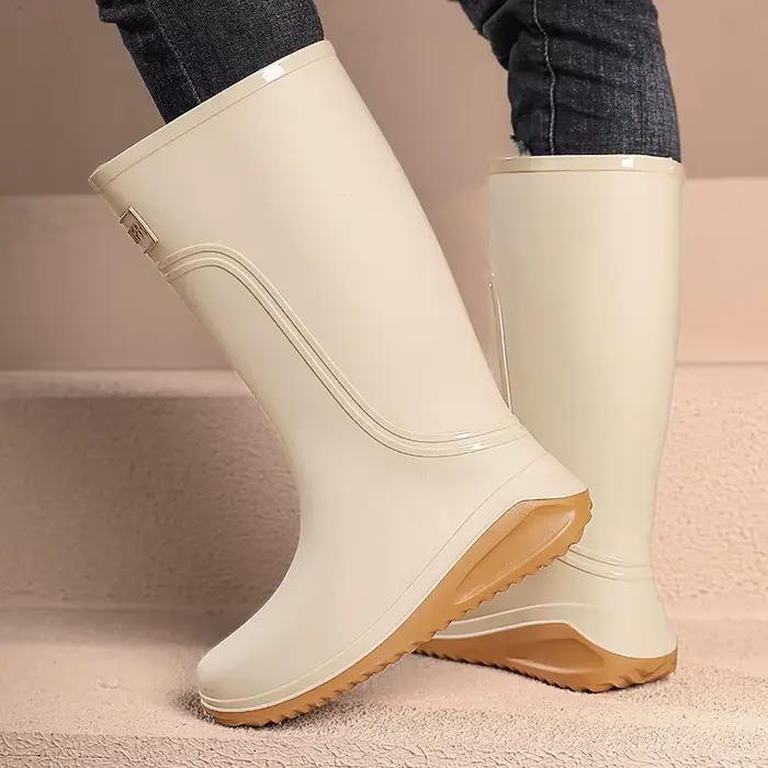 Bottes de pluie décontractées à tige haute pour hommes, légères, antidérapantes, imperméables, pour la pêche, confortables, pour l'extérieur, pour le jardin, quatre saisons