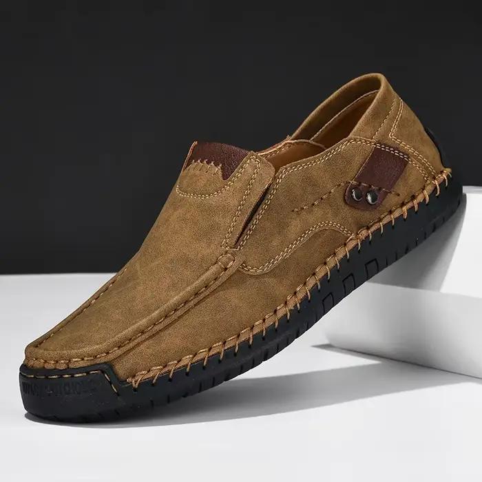 Mocassins Confortables à Enfiler pour Homme, Chaussures de Marche, Décontractées, Faites à la Main, Offre Spéciale