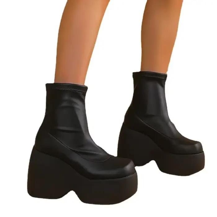 Bottines à plateforme épaisse pour femmes