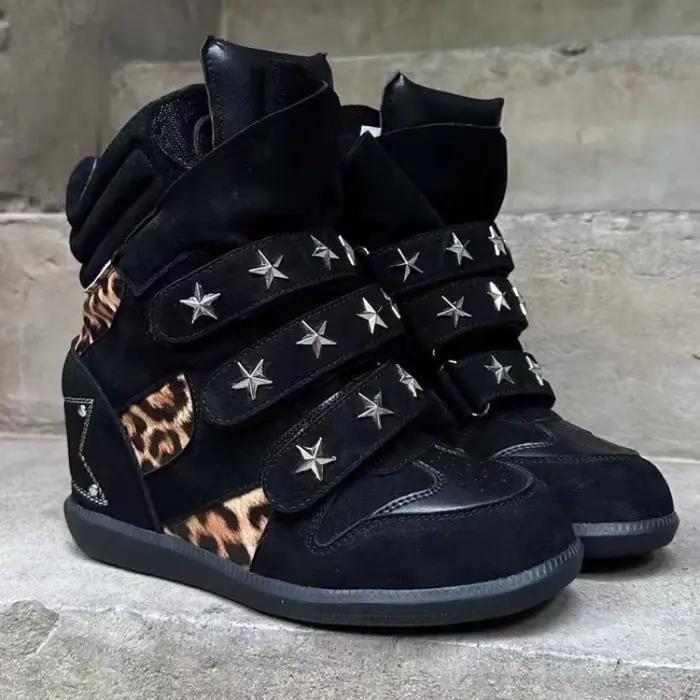Bottines de loisirs à bout rond et rehaussées