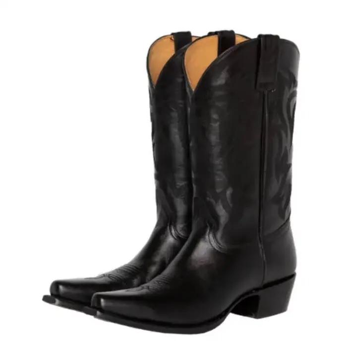 Bottes occidentales brodées automne hiver bottes de cow-girl rouge taille 34-43 chaussures pour dames