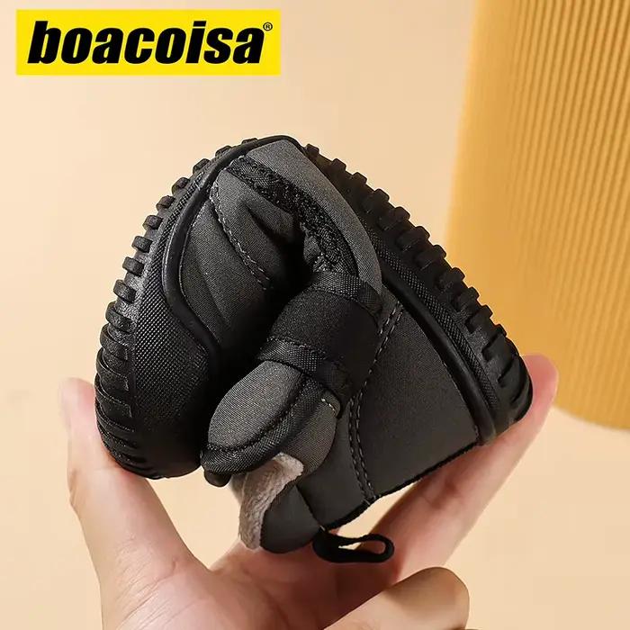 Bottes courtes d'hiver pour enfants, chaussures d'extérieur antidérapantes, imperméables, en peluche douce, pour filles et garçons, baskets chaudes et imperméables pour enfants
