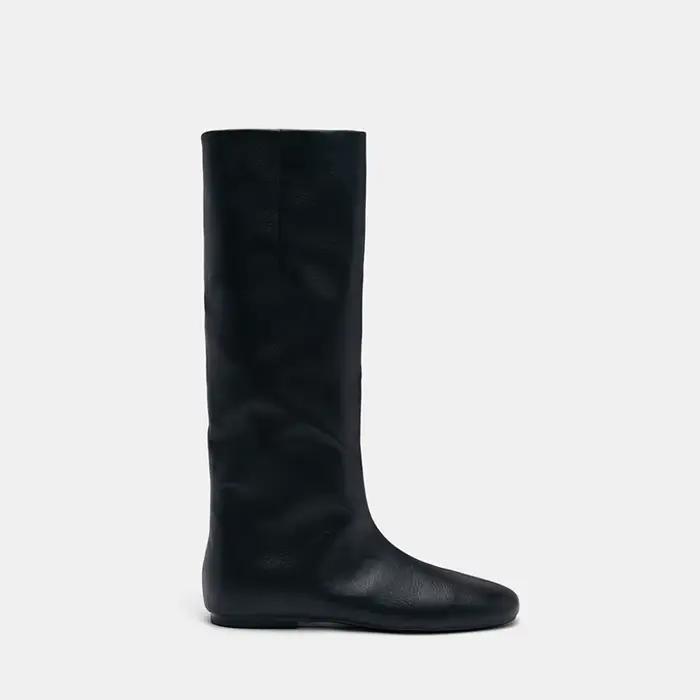 Chaussures plates genou haute femmes bottes