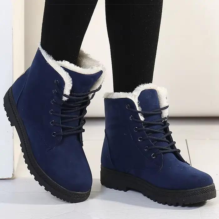 Bottes de neige HAJINK pour femmes fourrure chaude et confortables avec talon carré pour hiver et randonnées enneigées