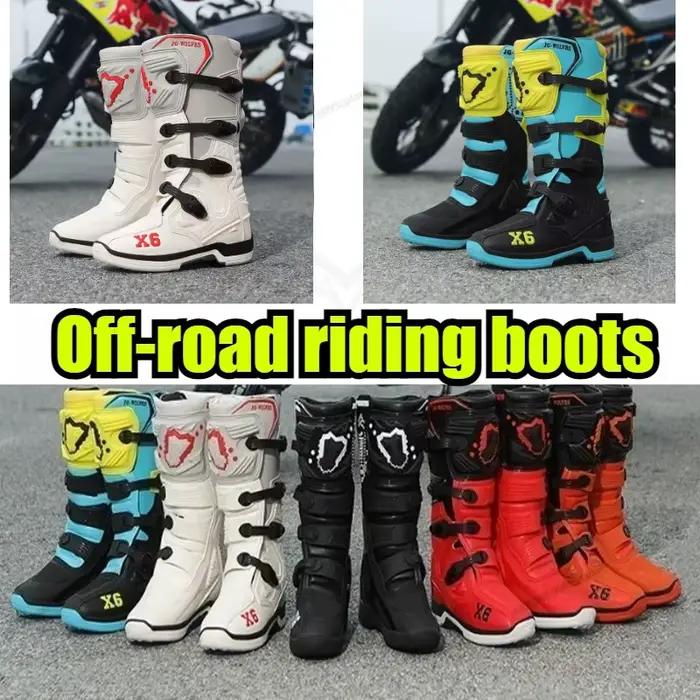 Bottes de Moto NYQD Cuir Robuste Protection Mi-Mollet Pour Hommes Femmes Sécurité Course Rallye Occasions Spéciales