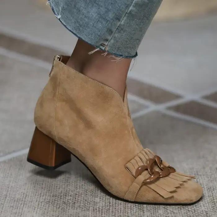 Bottines en daim de mouton pour femme